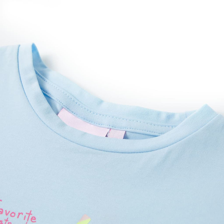 Kindershirt 128 zachtblauw Blauw