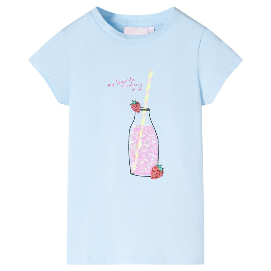 Kindershirt 140 zachtblauw Blauw