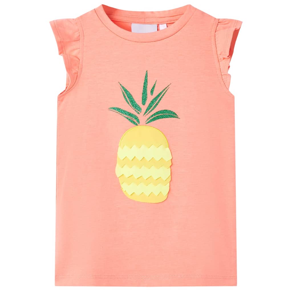 Kindershirt 116 neonkoraal Koraal
