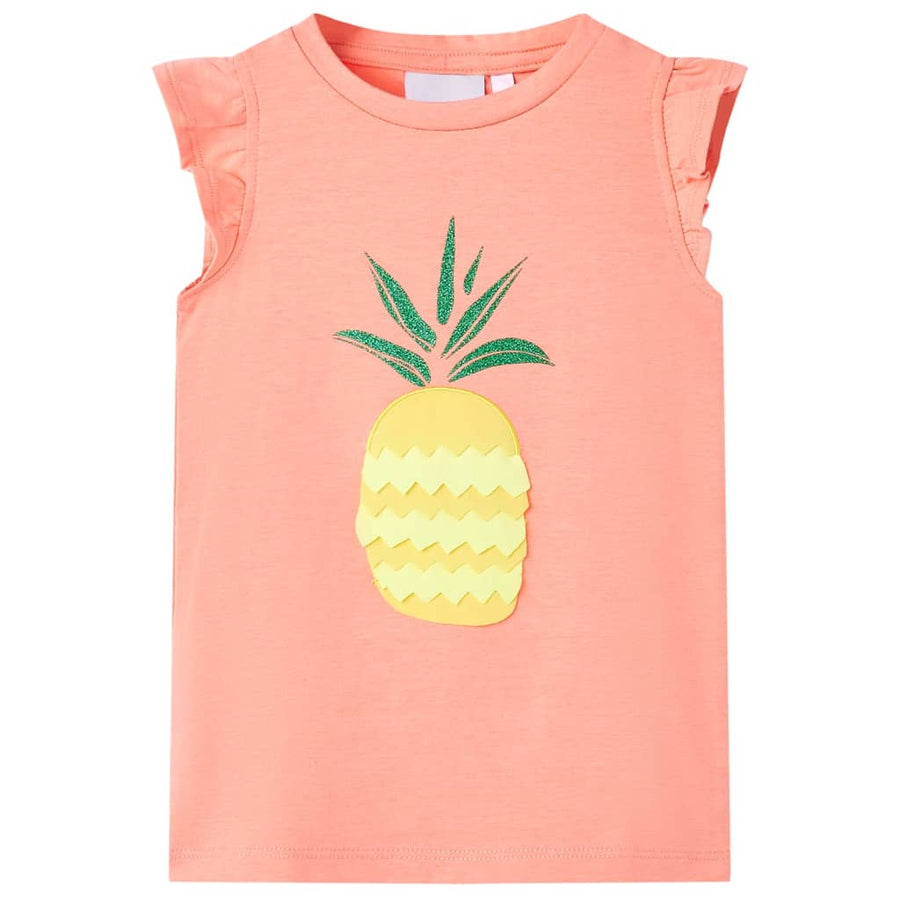 Kindershirt 116 neonkoraal Koraal