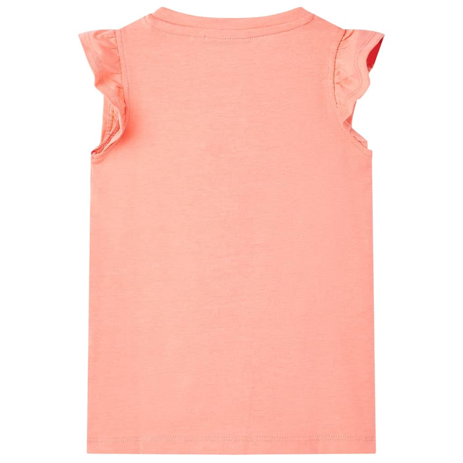 Kindershirt 116 neonkoraal Koraal