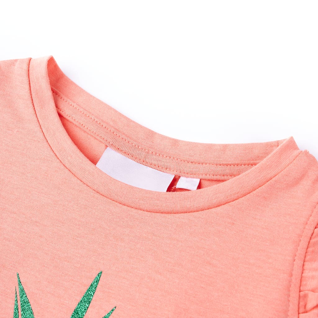 Kindershirt 116 neonkoraal Koraal