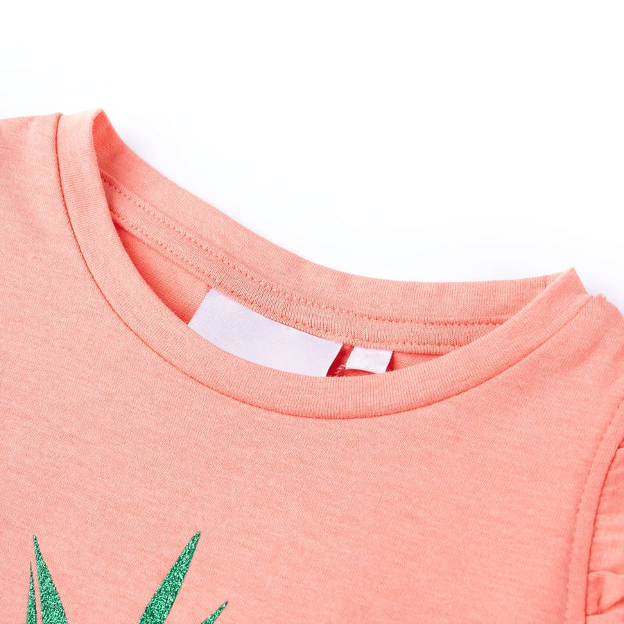 Kindershirt 116 neonkoraal Koraal