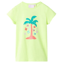 Kindershirt 116 fluorescerend geel Geel