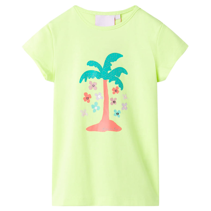 Kindershirt 116 fluorescerend geel Geel