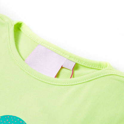 Kindershirt 116 fluorescerend geel Geel