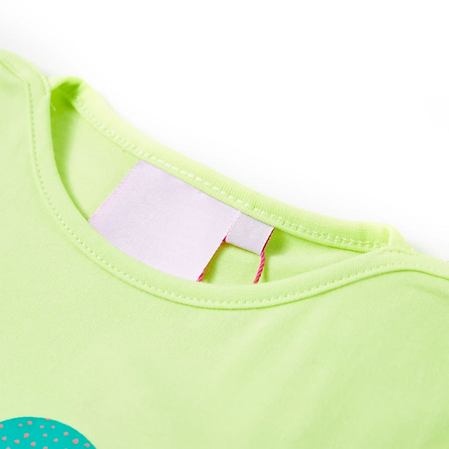 Kindershirt 116 fluorescerend geel Geel