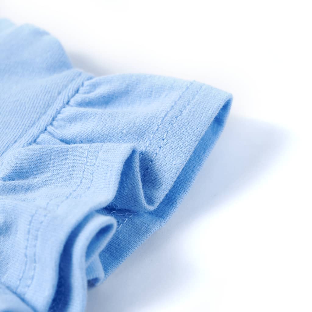 Kindershirt met ruches aan de mouwen 104 lichtblauw Blauw 104