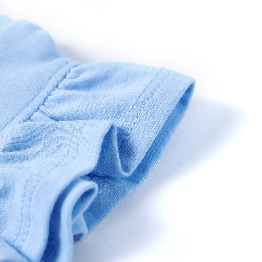 Kindershirt met ruches aan de mouwen 104 lichtblauw Blauw 104