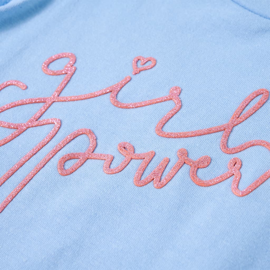Kindershirt met ruches aan de mouwen 104 lichtblauw Blauw 104