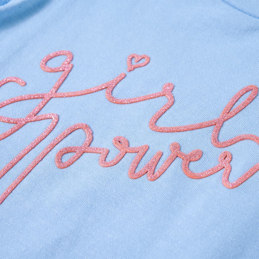 Kindershirt met ruches aan de mouwen 104 lichtblauw Blauw 104