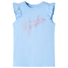 Girl's shirt with ruffled sleeves 140 light blue