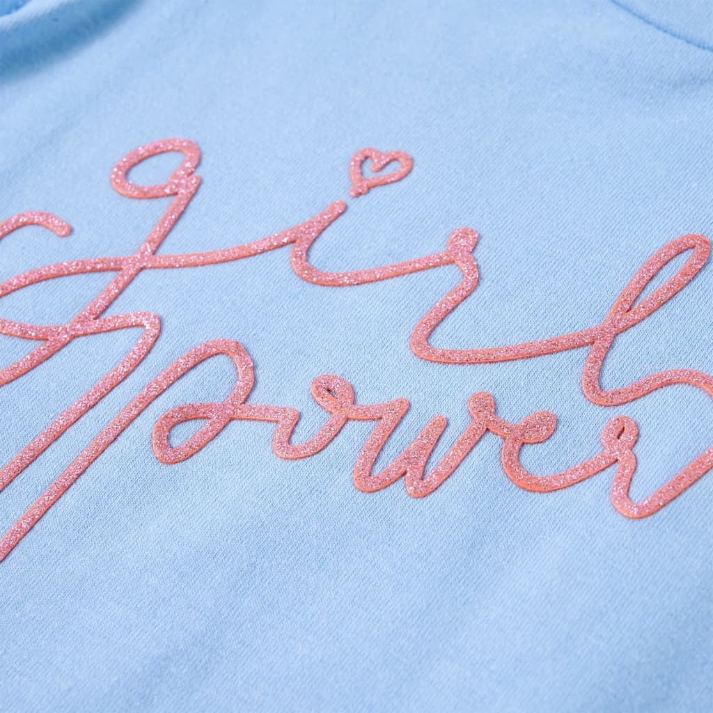 Kindershirt met ruches aan de mouwen 140 lichtblauw Blauw