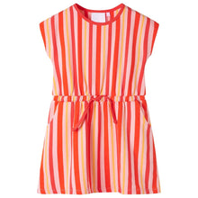 Kinderjurk met trekkoord 104 roze en rood