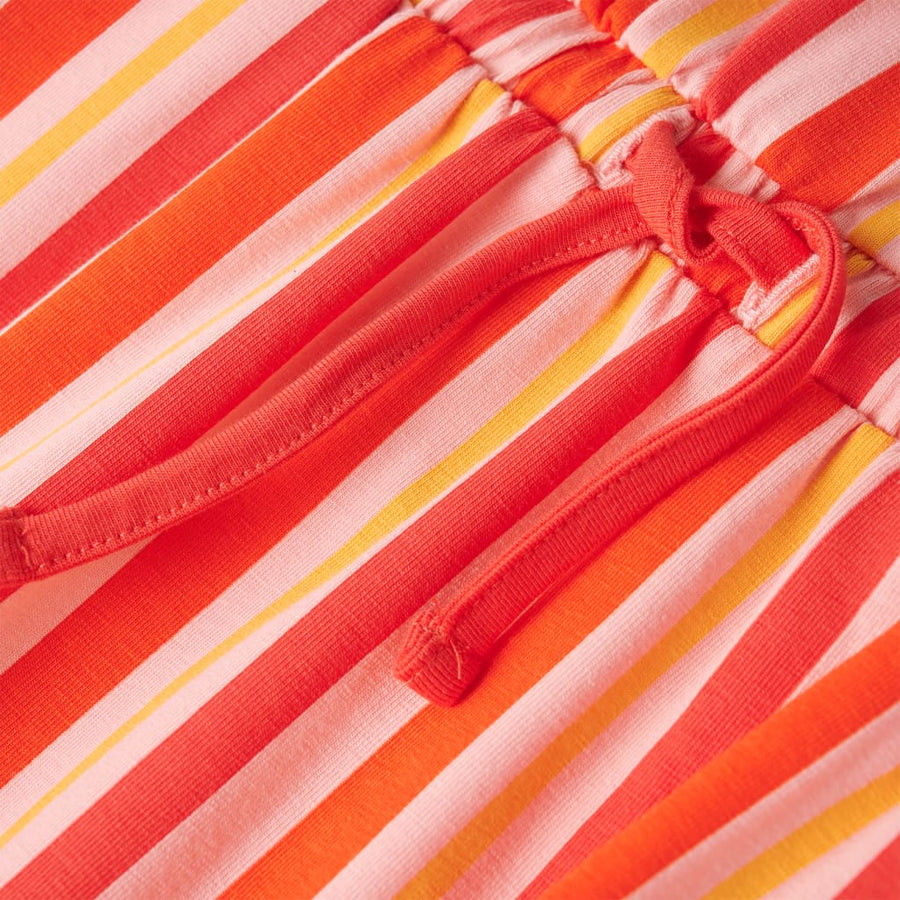 Kinderjurk met trekkoord 104 roze en rood