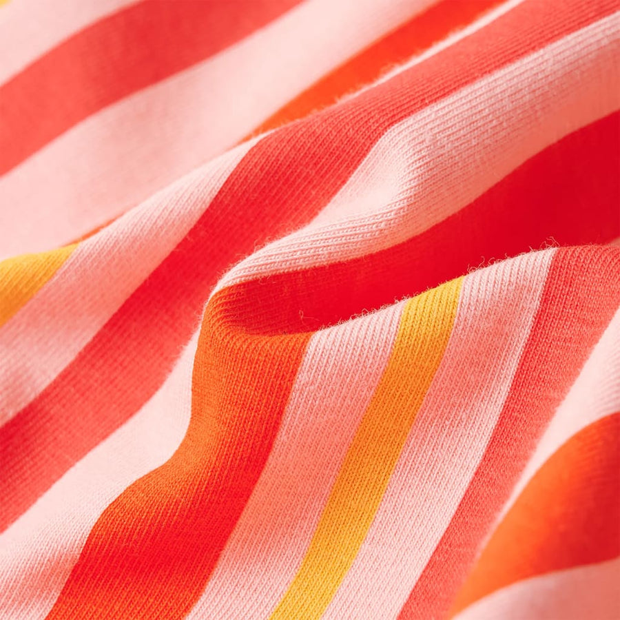 Kinderjurk met trekkoord 104 roze en rood