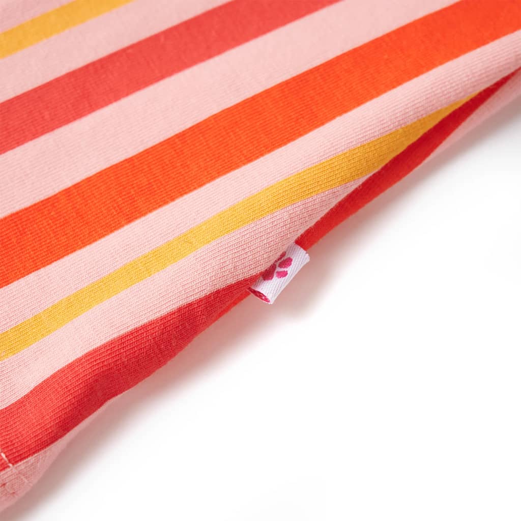 Kinderjurk met trekkoord 140 roze en rood 140