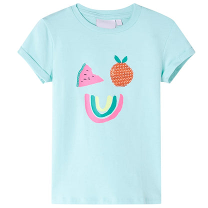 Kindershirt 128 lichtzeeblauw Aqua 128