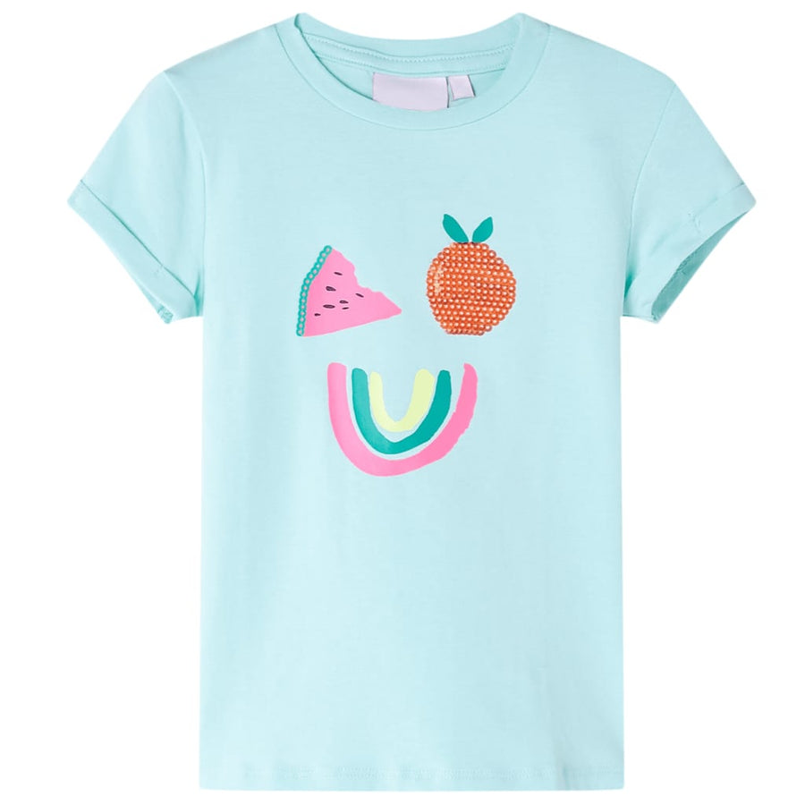 Kindershirt 128 lichtzeeblauw Aqua 128