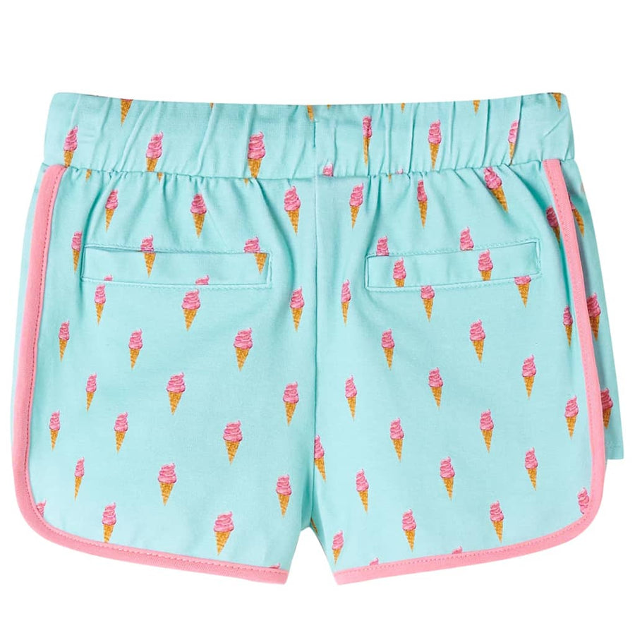 Kindershorts met trekkoord 128 lichtmintkleurig