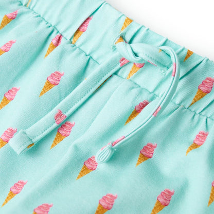 Kindershorts met trekkoord 140 lichtmintkleurig 140