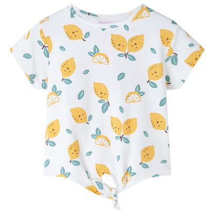 Kindershirt met knoop in de zoom 116 ecru 116