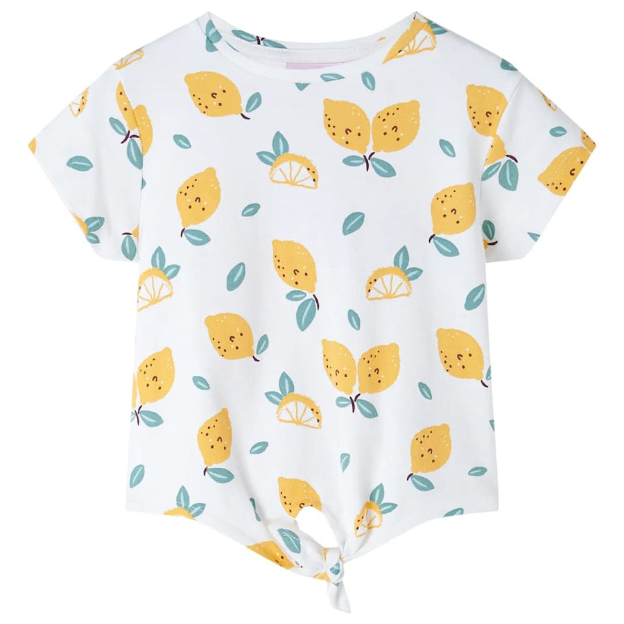 Kindershirt met knoop in de zoom 116 ecru 116
