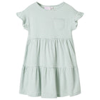 Girls' dress with ruffled sleeves 128 mint