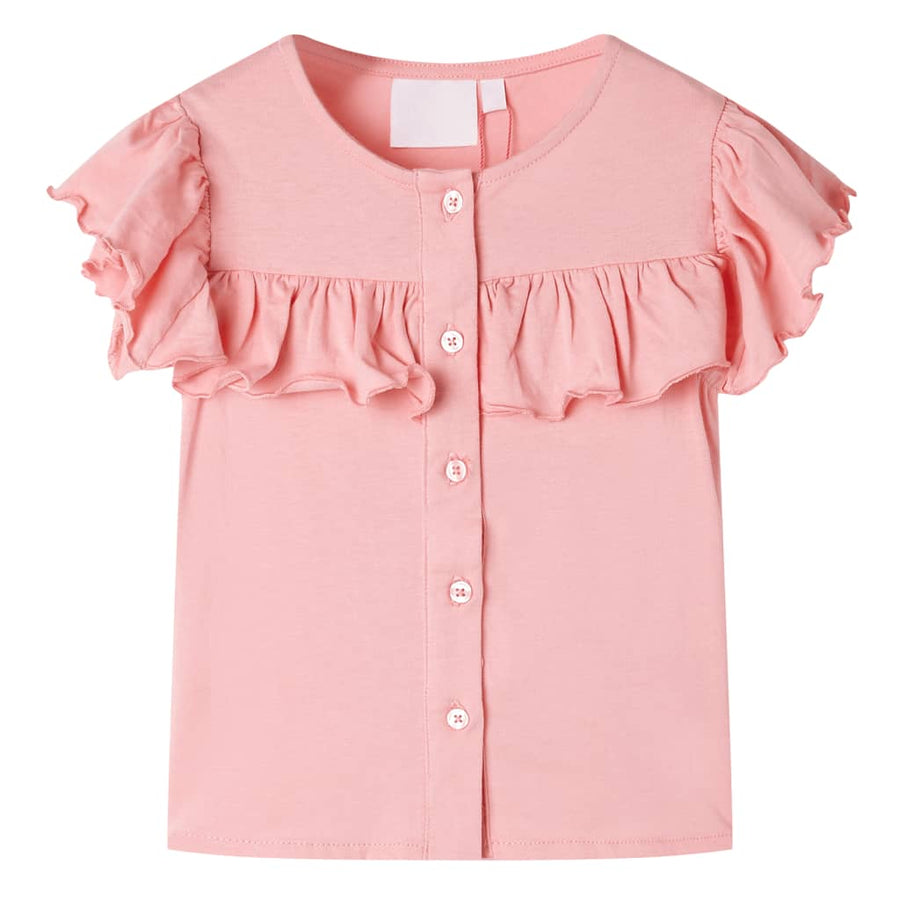 Kindershirt 104 middelblauw Roze 104
