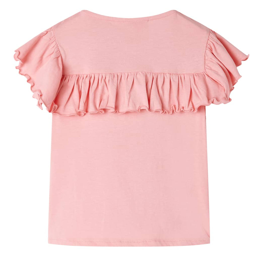 Kindershirt 104 middelblauw Roze 104