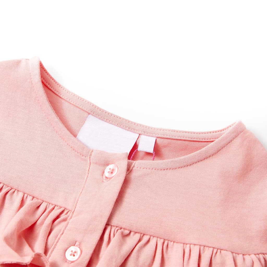 Kindershirt 104 middelblauw Roze 104