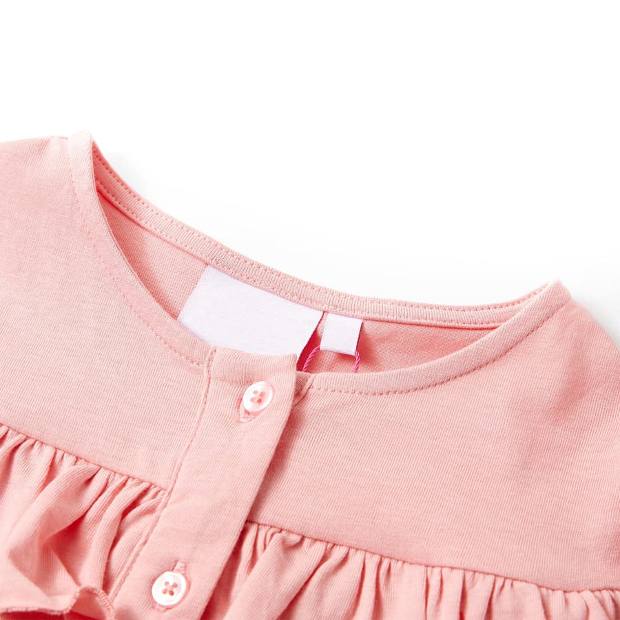Kindershirt 104 middelblauw Roze 104
