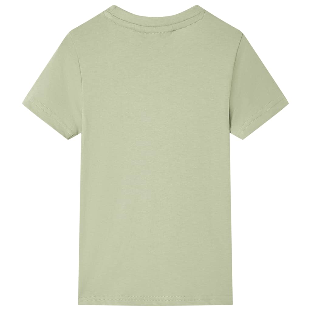 Kindershirt met korte mouwen 116 lichtkakikleurig Kaki