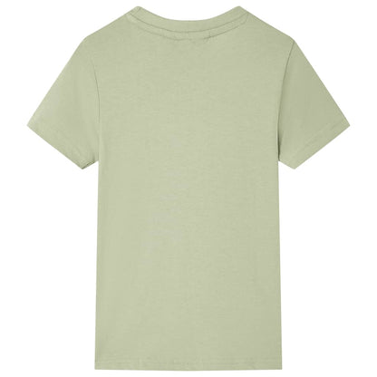 Kindershirt met korte mouwen 116 lichtkakikleurig Kaki