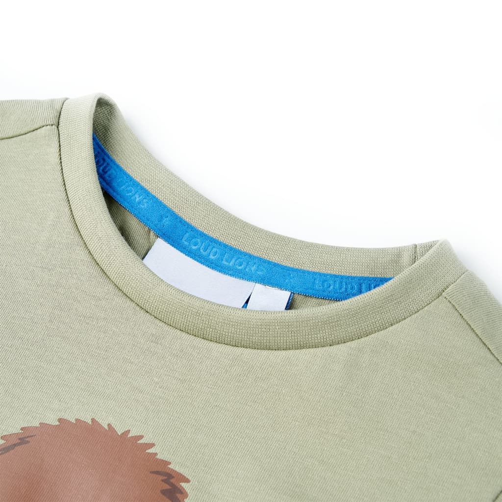 Kindershirt met korte mouwen 116 lichtkakikleurig Kaki