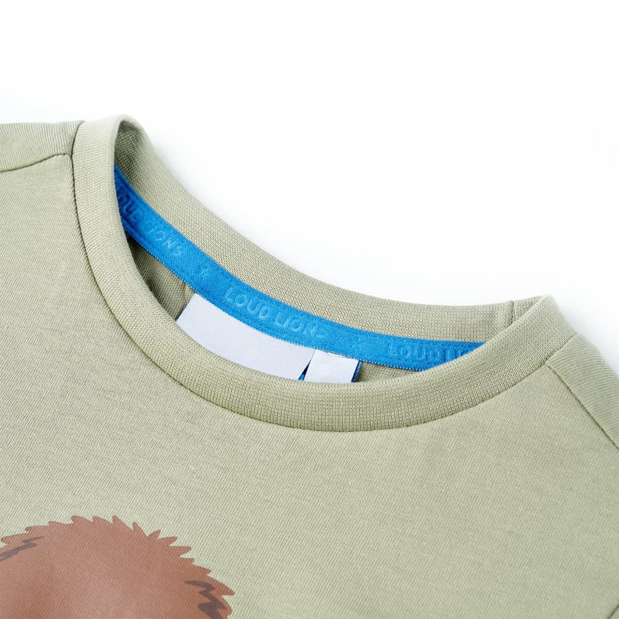 Kindershirt met korte mouwen 116 lichtkakikleurig Kaki