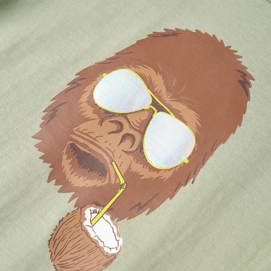Kindershirt met korte mouwen 116 lichtkakikleurig Kaki