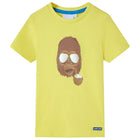 Kindershirt korte mouwen 92 geel katoen