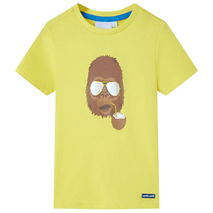 Kindershirt met korte mouwen 92 geel Geel 92
