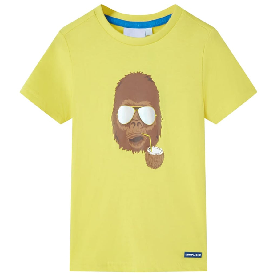 Kindershirt met korte mouwen 92 geel Geel 92