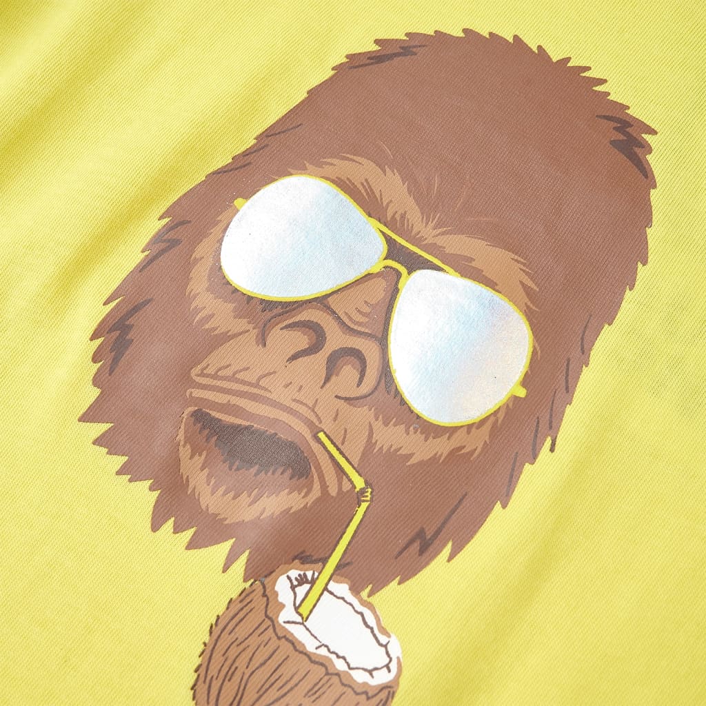 Kindershirt met korte mouwen 128 geel Geel 128