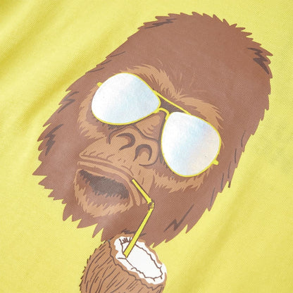 Kindershirt met korte mouwen 128 geel Geel 128