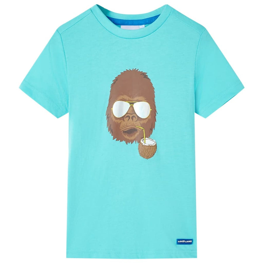 Kindershirt met korte mouwen 140 zeeblauw Aqua 140