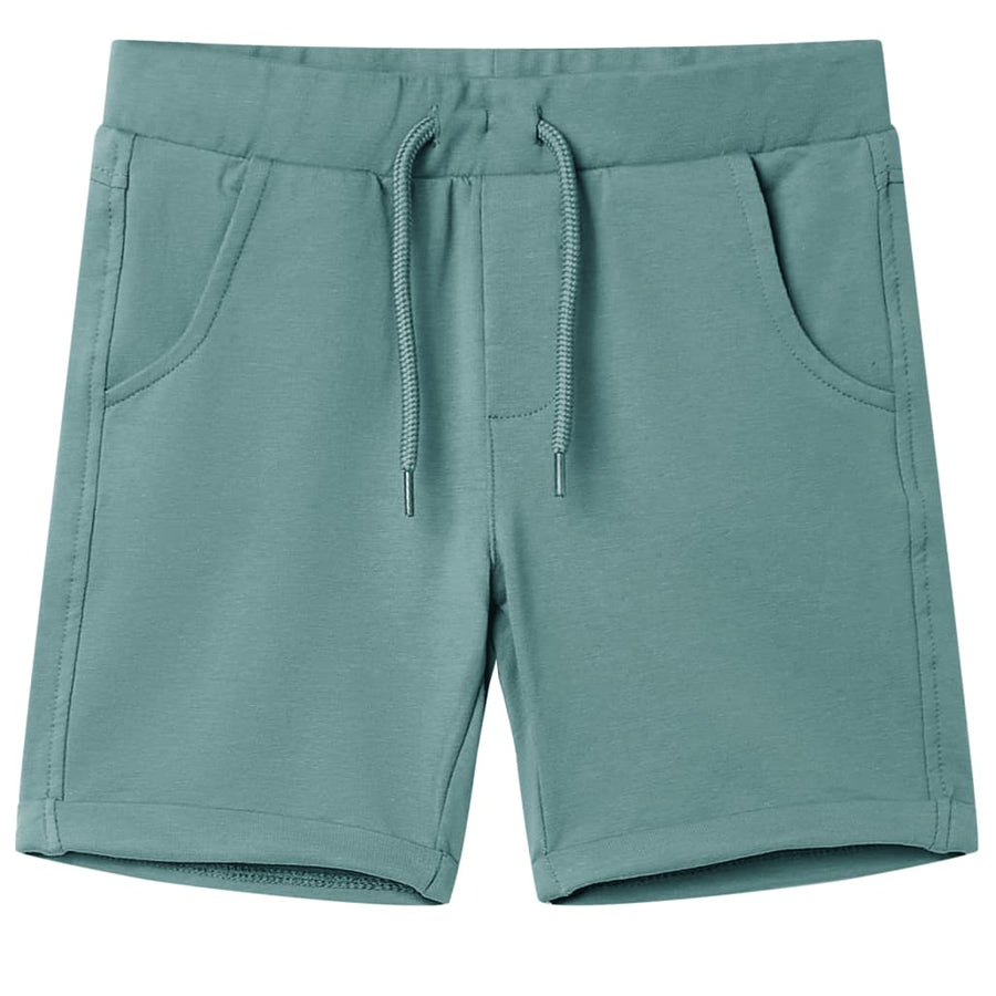 Kindershorts met trekkoord 140 oudpetrol Benzine