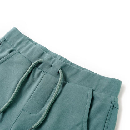Kindershorts met trekkoord 140 oudpetrol Benzine