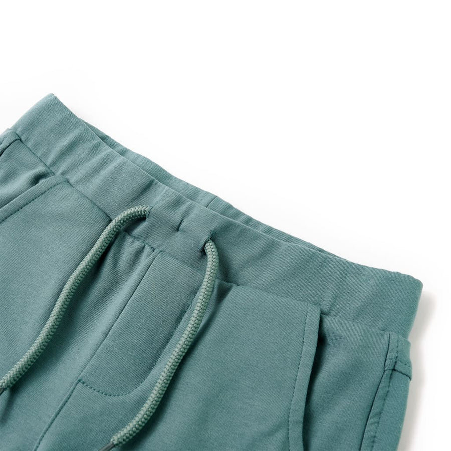 Kindershorts met trekkoord 140 oudpetrol Benzine