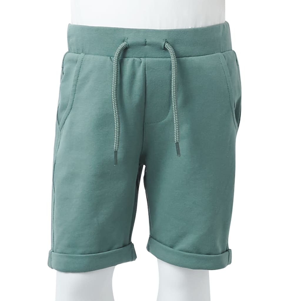 Kindershorts met trekkoord 140 oudpetrol Benzine