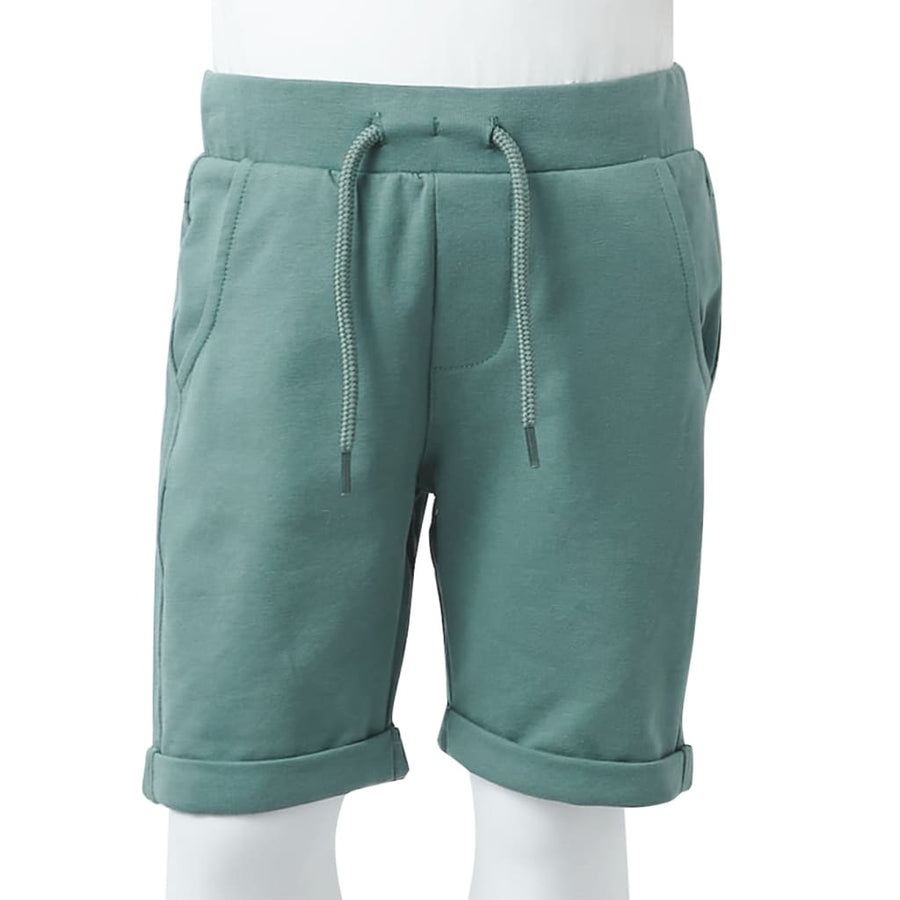 Kindershorts met trekkoord 140 oudpetrol Benzine