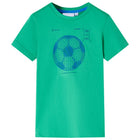 Kindershirt groen katoen maat 104 voetbal