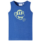 Kindertopje 104 gemêleerd blauw apenprint